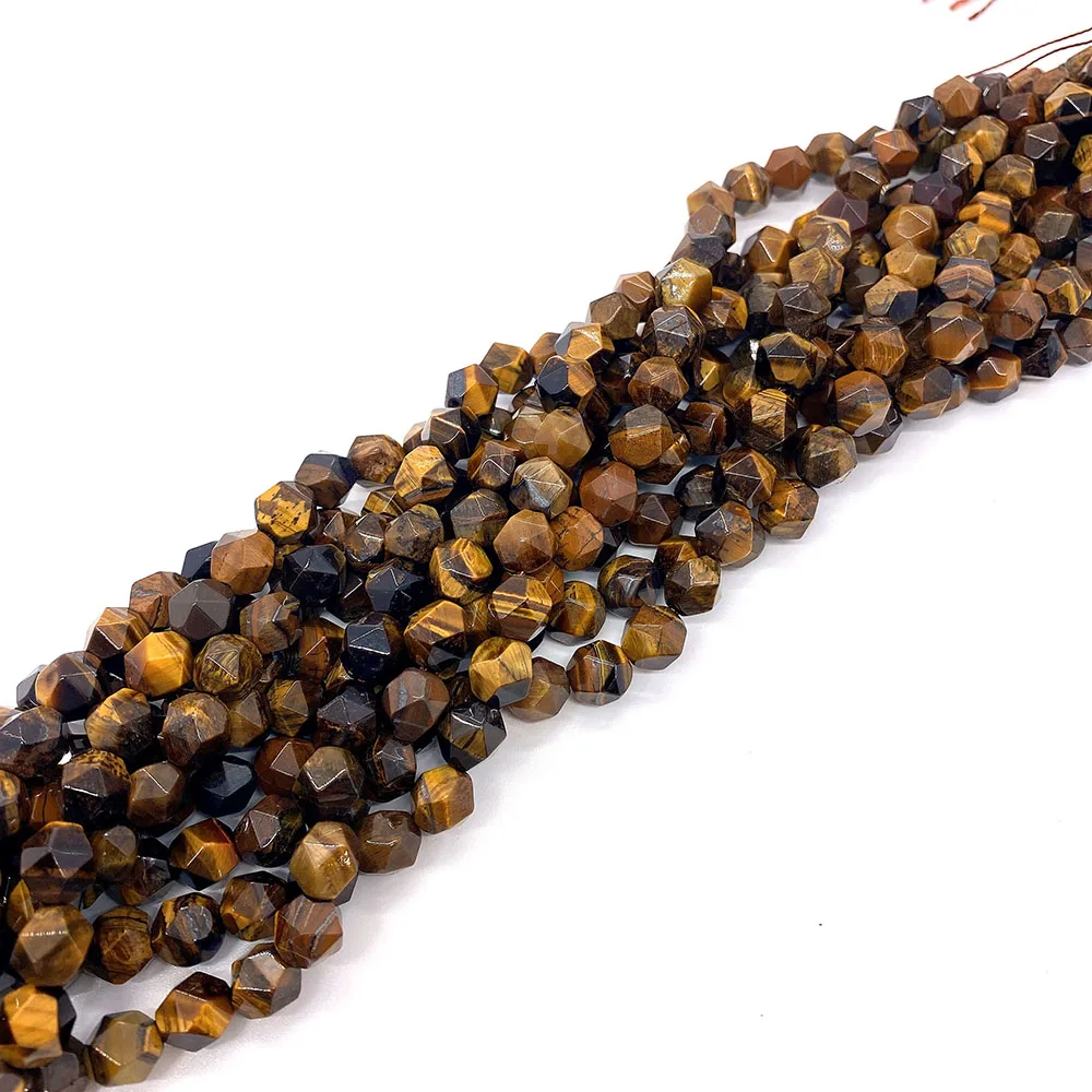 6/8/10 мм Натуральный камень желтый тигровый глаз Фасетированные рассыпчатые бусы Обереги Ювелирные изделия Изготовление украшений Браслет Ожерелье Серьги Аксессуары.