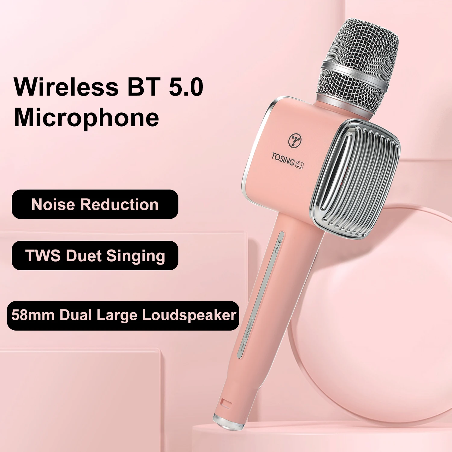 TOSING G1 караоке беспроводной Bluetooth микрофон Запись пение живой TWS Duet для смартфона