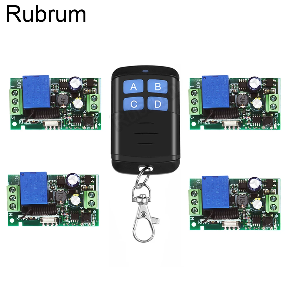 Rubrum 433Mhz Универсальный AC 110V 220V беспроводной 1CH RF пульт дистанционного управления