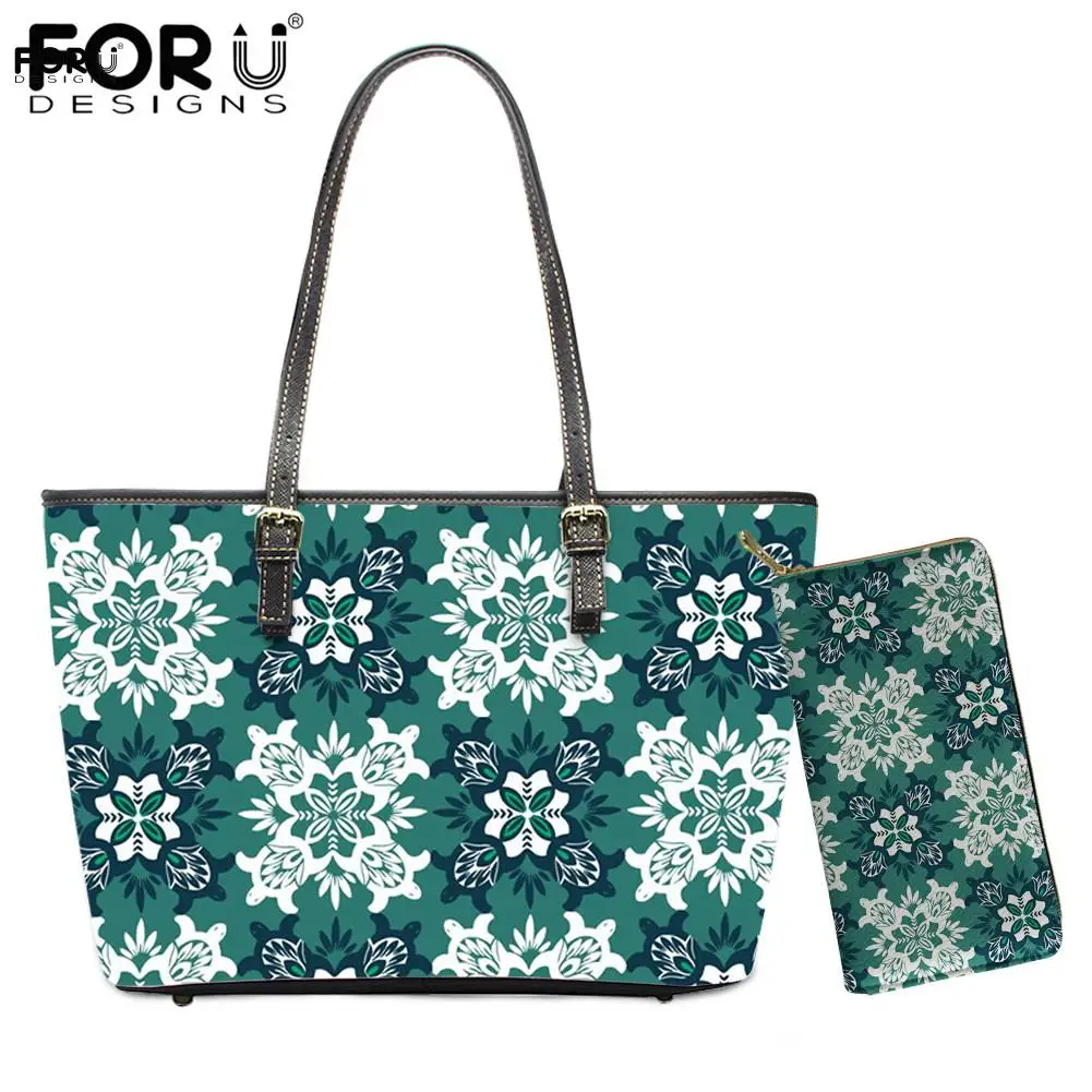

FORUDESIGNS Retro Geometric Pattern Handbags Set and Purse for Ladies Luxury Large Capacity Tote Bags Casual Women Messenger Bag