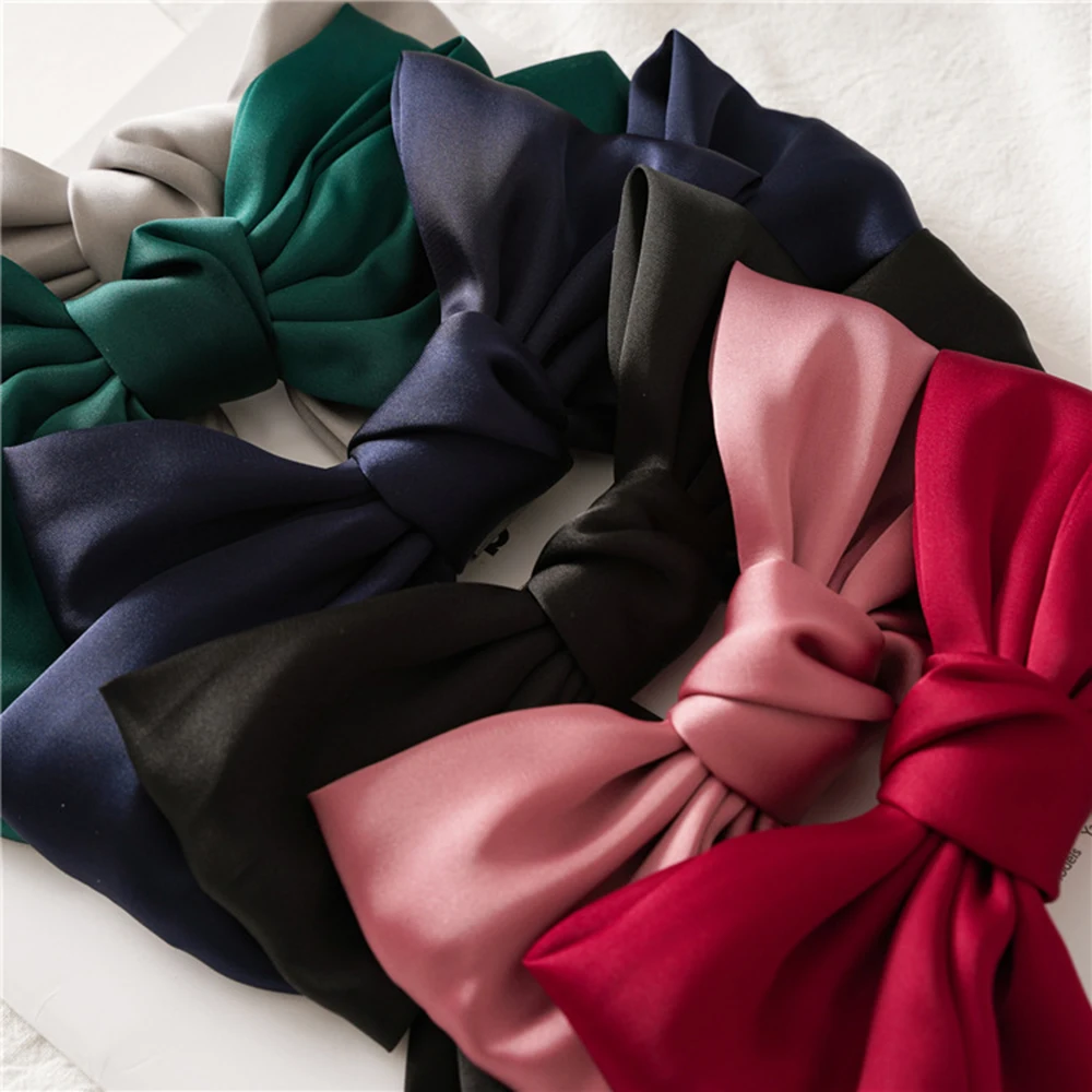 1 шт. Boho большой бант с бантом атласные шпильки для волос заколки хвост держатель