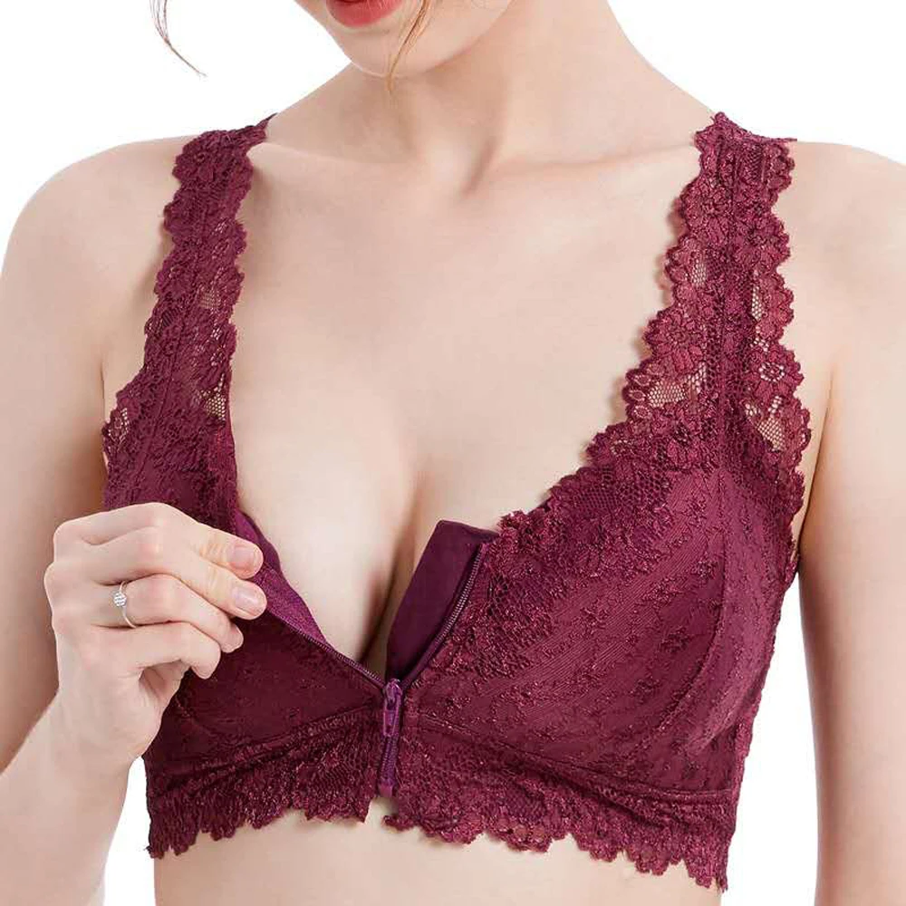 Female Seamless Front Closure Sexy Lace Bras For Women No Wire Push Up Bra Comfort Underwear Backless Bralette Sexy Lingerie