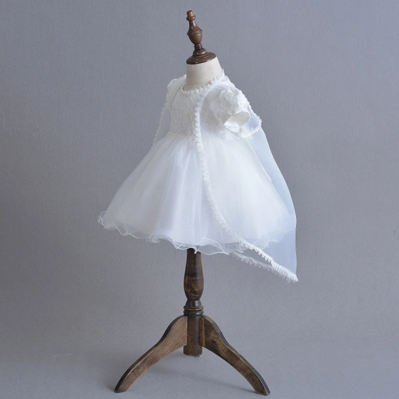 Комплект с платьем на крестины для малышей кружевная накидка дамская шляпа без