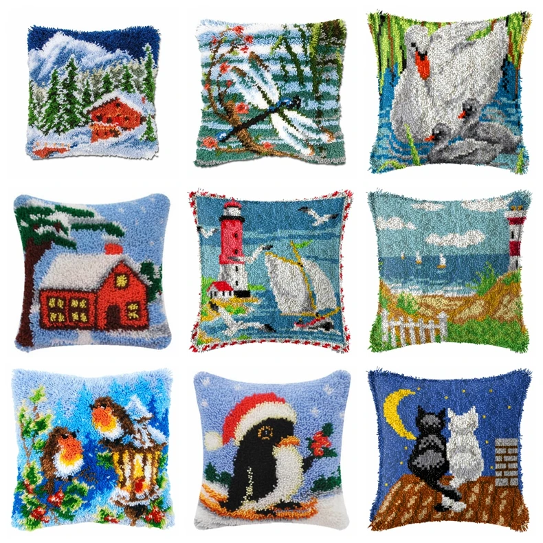 Мультяшные животные, защелка, крючок, коврик, ковер, серия Iandscape, кнопка для самостоятельной сборки, пакет smyрнк Klink Haak, подушка для вышивки