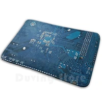 electronic circuit board carpet mat rug cushion soft blue board chip circuit closeup component computer conductor