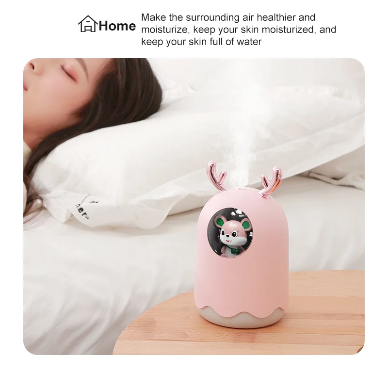 

Creative Multifunction Cute Little Mouse Humidifier Small USB Home Silent Large Capacity Night Light Aromatherapy Car Sprayer