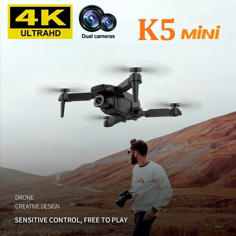 

Мини-Квадрокоптер K5 складной с двойной камерой 4K HD и Wi-Fi