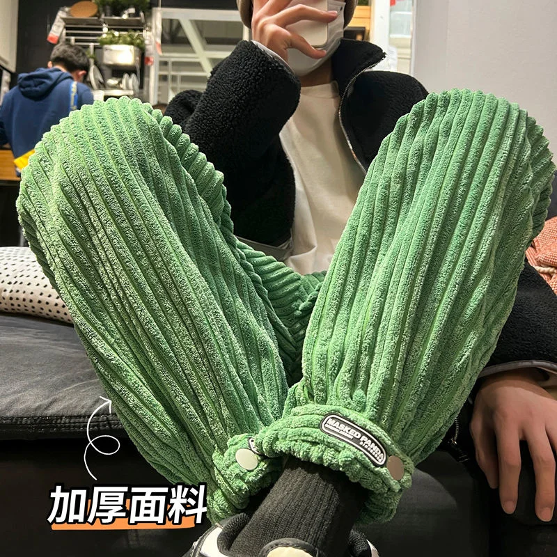 Мужские повседневные вельветовые брюки на липучке Privathinker утолщенные свободные