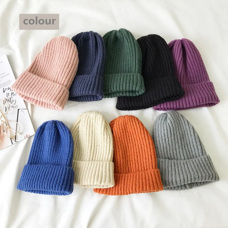 Новинка 2021 женская зимняя шапка карамельных цветов Мужская шерстяная вязаная