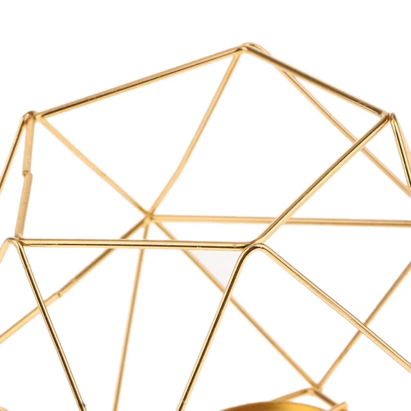 

8Pcs 3D Geometric Iron Candle Holders Home Romantic Durable Candlesticks Wedding Home Decoration Craft,Golden