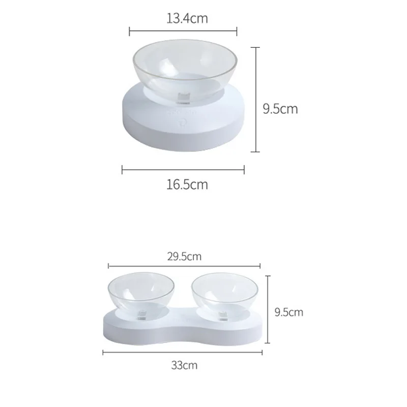 Non-slip Кошачьи миски с двумя чашами регулируемый угол для домашних животных Еда и