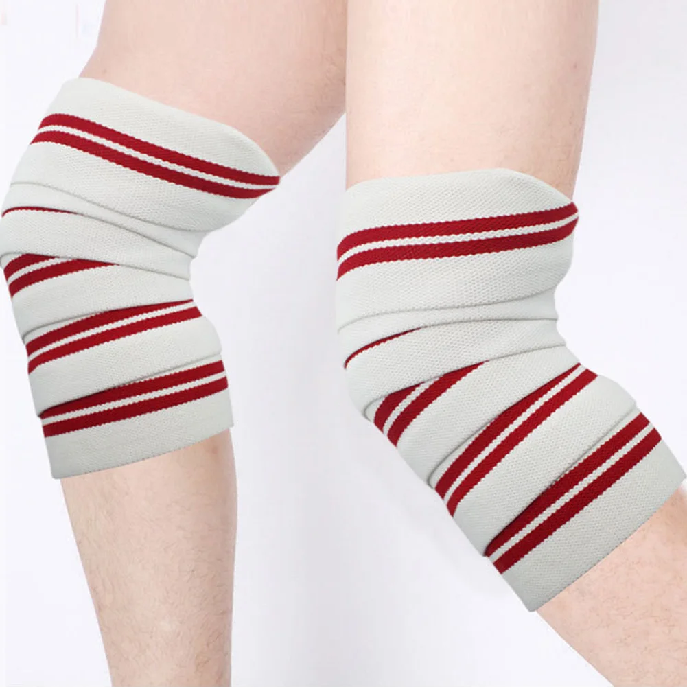 

2 Pcs Weightlifting Knee Wraps Gym Workout Fitness Compression Knee Support Straps M2
