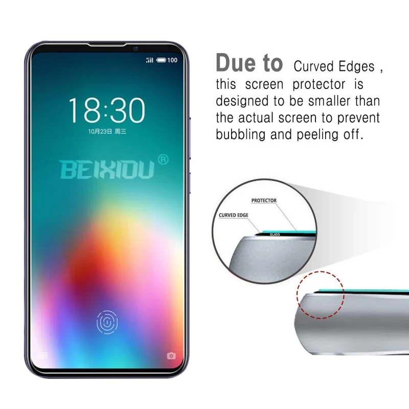 2 шт Полное закаленное стекло для Meizu 16T защита экрана 2.5D 9h защитная