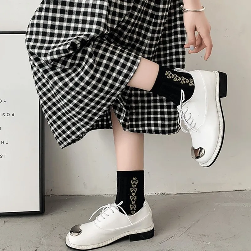 

Fashion Jk Uniform Unique Design Loli Pu Shoes Women's Summer Japanese Retro Mary Jane White Black Metal Head Lolita Vintage Cos