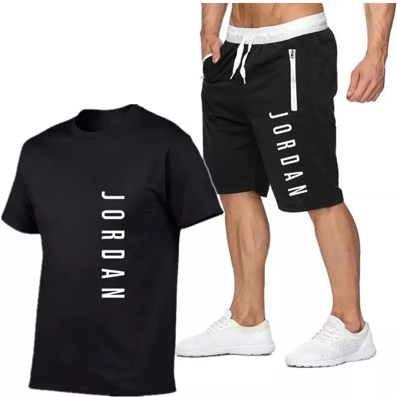 

Summer Men Set Casual Two Pieces Suit Short Sleeve T-shirt & Male Streetwear Shorts Sets Tracksuit Man Short Sportswear Set 2021