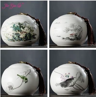 jia gui luo color glaze ceramic tieguanyin sealed cans dried fruit portable travel tea box d055