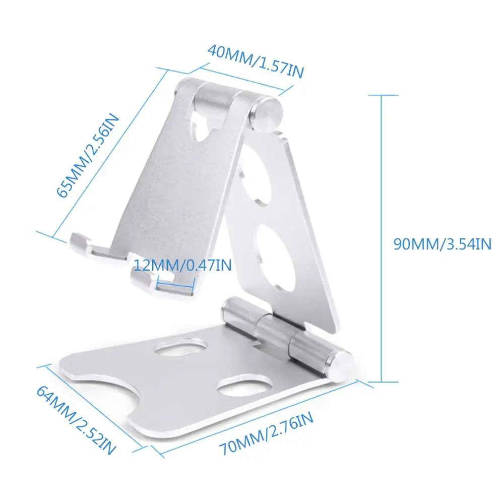 

Aluminum Universal Foldable Adjustable Cell Phone Tablet Desk Stand Mount Holder