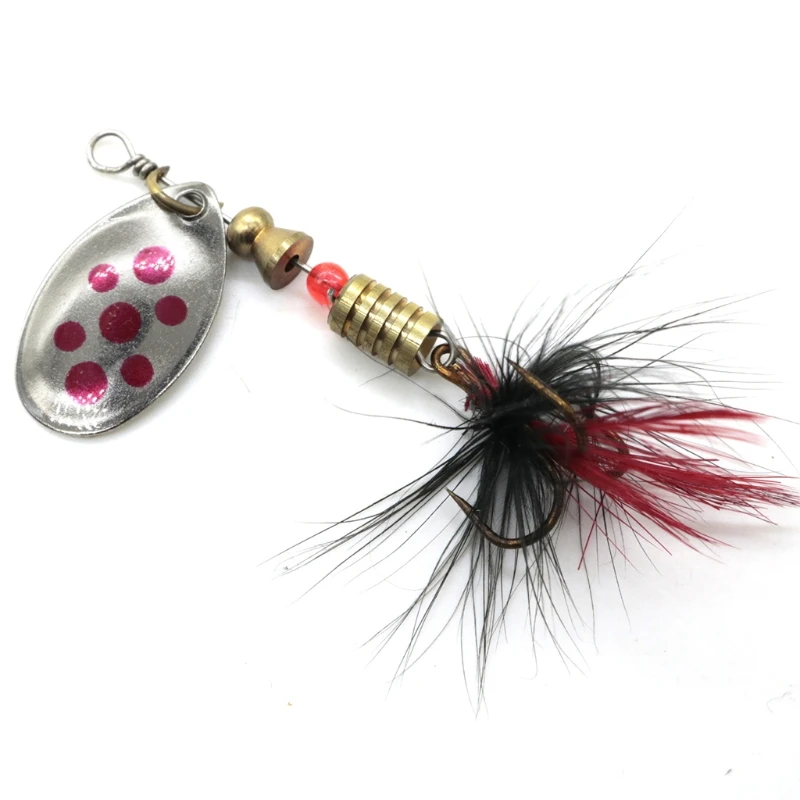 

Fishing Bait Sequin Reflective Noise Attract Rotation Mixed Colorful Treble Hook Lure Spoon Spinner Spinnerbait Baits