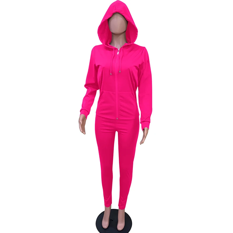 

Autumn Sport casual two Piece Sets women Hooded suit zipper Sweatshirt Sportwear 2 Piece Set Female Clothes Tracksuit ropa mujer