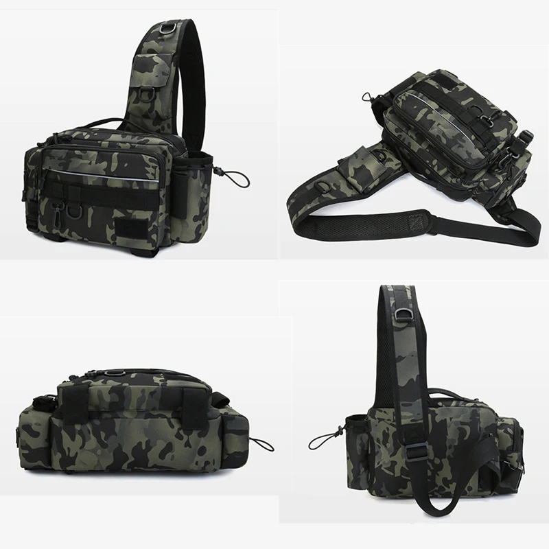 Outdoor Fishing Bag Tactical Backpack Fish Gear Rod Crossbody Bag Large Capacity Camping Trekking Kayak Waist Pack