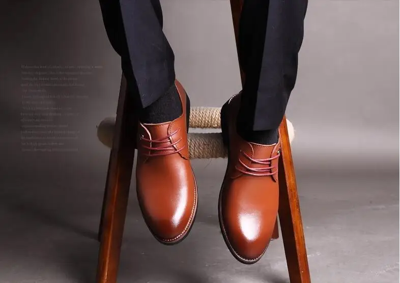 Мужская обувь на шнуровке Черная кожа новая весенняя модельная Молодежная