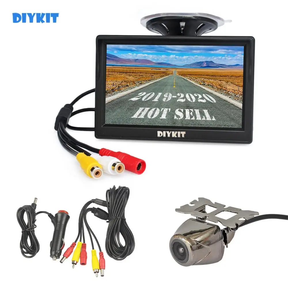 

DIYKIT Car Parking Assistance 5inch Rear View Car Monitor Car Reversing Rearview Backup Camera with Suction Cup Bracket