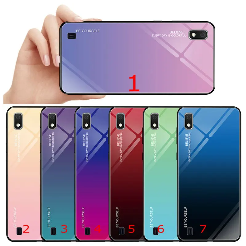 Противоударный градиентный чехол из закаленного стекла для Samsung Galaxy A10 A20 A30 A40 A50 A60