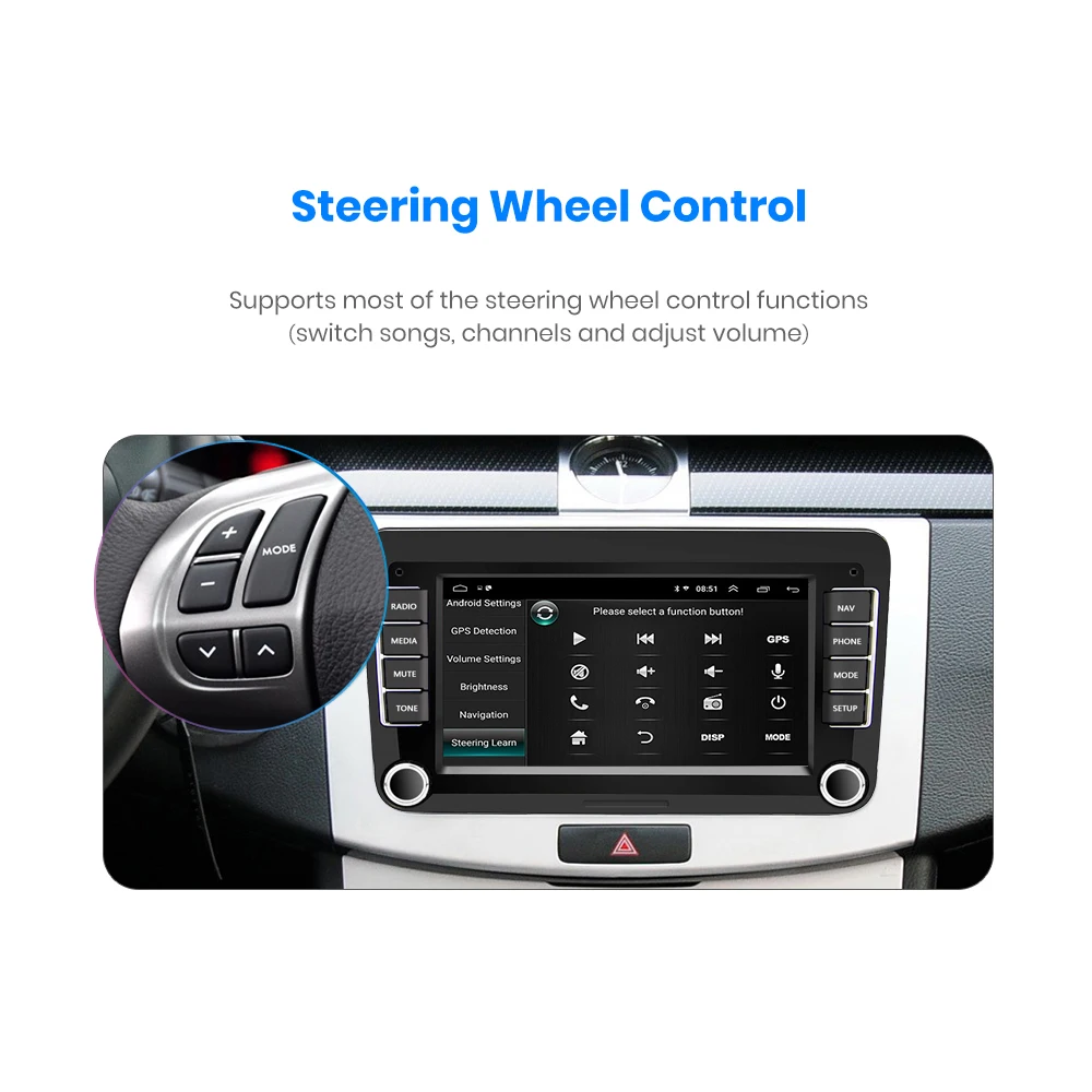 Автомобильный мультимедийный плеер Podofo Android 8 1 7 дюймов 2 Din Bluetooth радио GPS FM AM