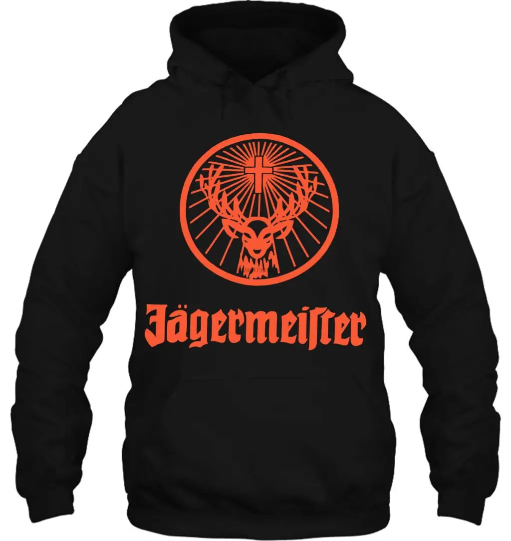 Мужская толстовка новинка Jagermeister черный оранжевый с логотипом рюмка алкоголь