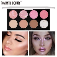romantic beauty 6 in 1 face highlighter blush makeup palette face brightener contouring highlighter powder palette gold bronzer