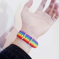 mens handmade round rope leather charm bracelet bangle rainbow wristband rainbow bracelet versatile couple bracelet wristband