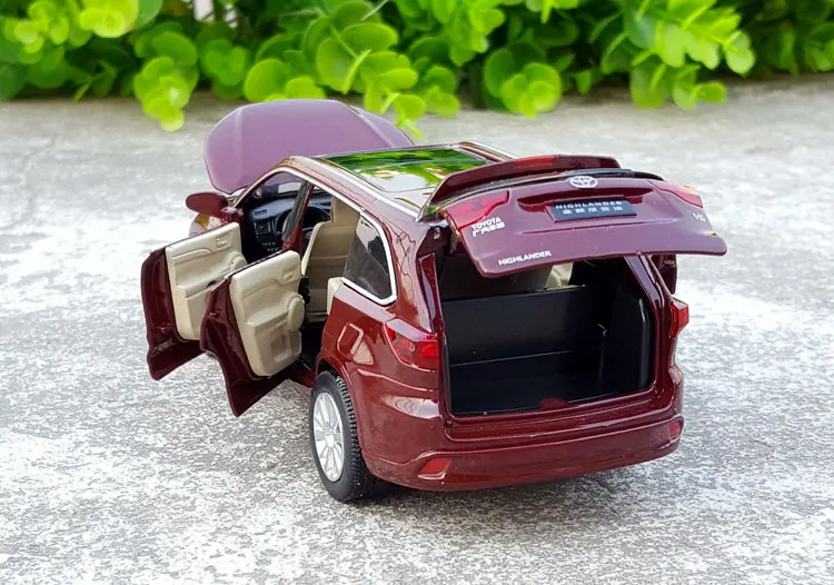 1:32 Масштаб Литой Сплав металлическая модель автомобиля SUV для TOYOTA Highlander Коллекция Модель внедорожный автомобиль звук и светильник