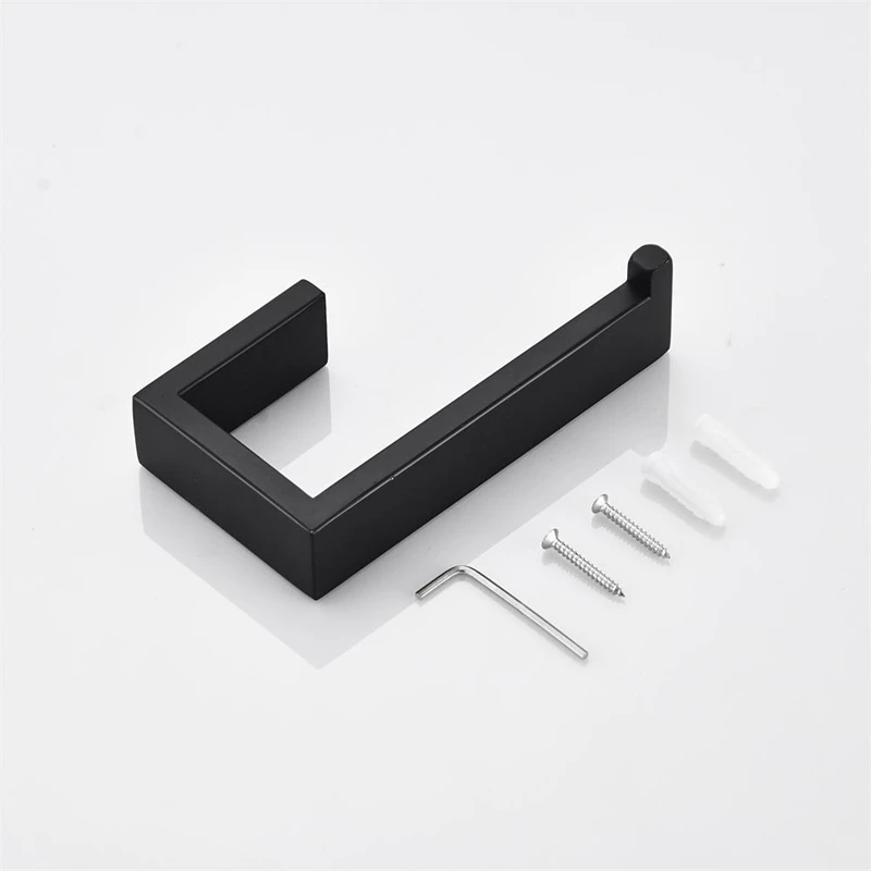 

New Stainless Steel Toilet Paper Holder Bathroom Tissue Holder Black Surface Treatment, Easy to Install