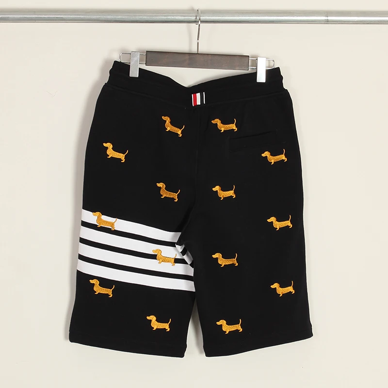 

2021 tb fashion brand puppy embroidery men women hip hop striped summer shorts male cotton short Sweatpants trousers