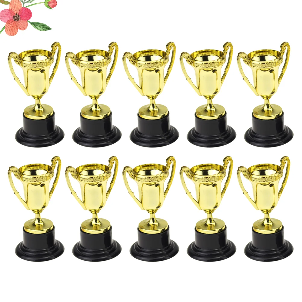 

10PCS Mini Gold Cups Trophies for Party Children Early Learning Toys Prizes