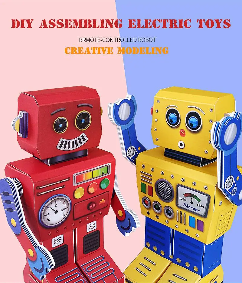 Diy робот с дистанционным управлением электрическая сборка Rc игрушки подарки для