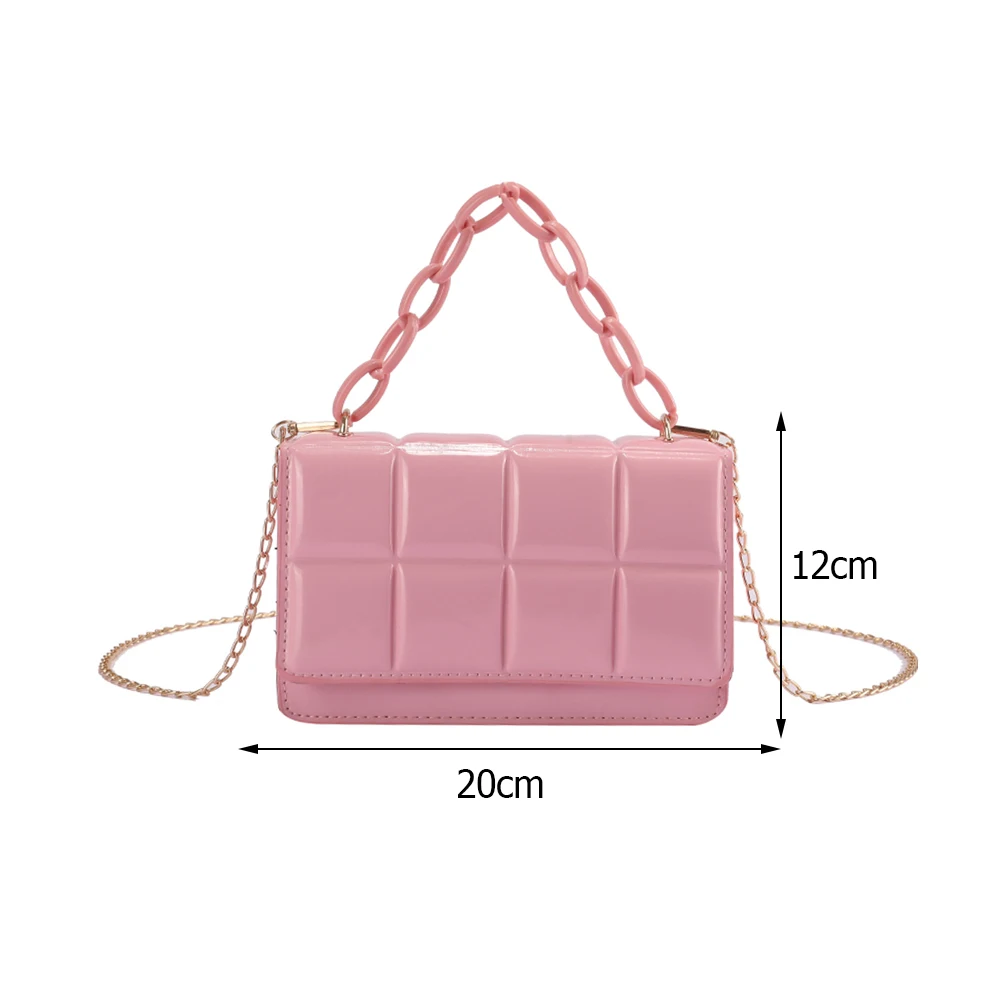 

Vintage Checkered Pattern Shoulder Crossbody Bag Casual Ladies Solid Color Chain Flap Handbag Women PU Leather Messenger Bags