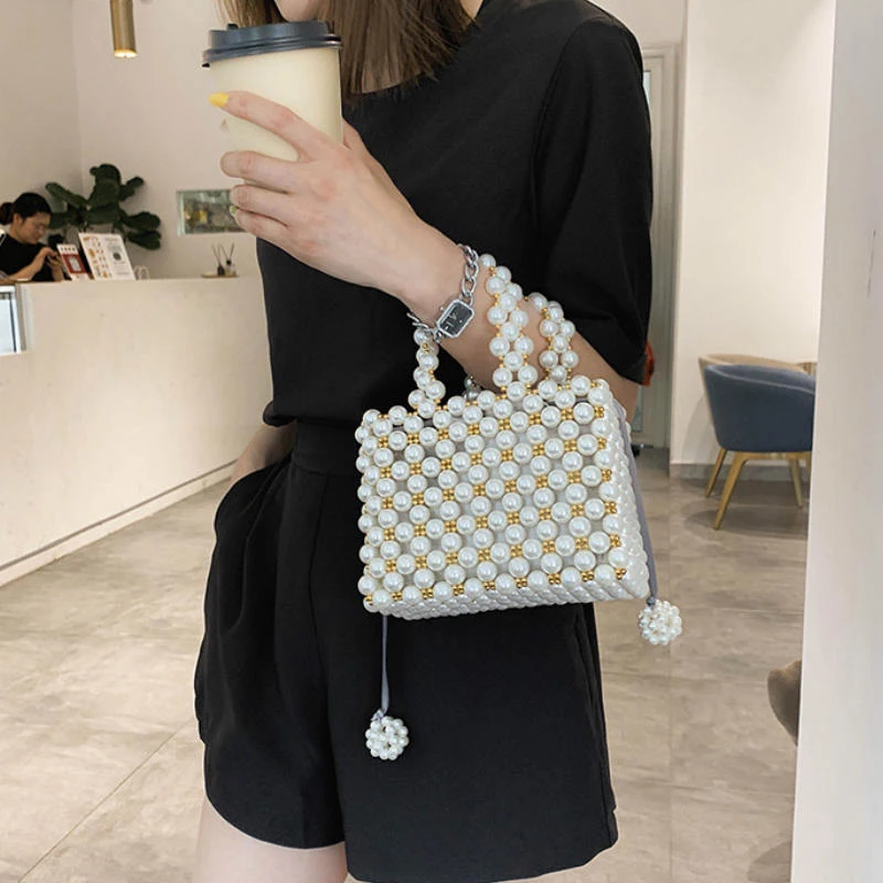 Женская винтажная Сумка-тоут из искусственного жемчуга с бусинами | Багаж и сумки
