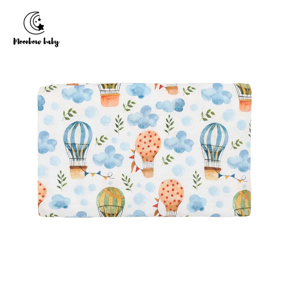 

Moonbow Baby Bamboo Cotton Premium Quality Baby Blankets Newborn Muslin Swaddle Wrap Baby Receiving Blanket Bath Towel 120*120CM