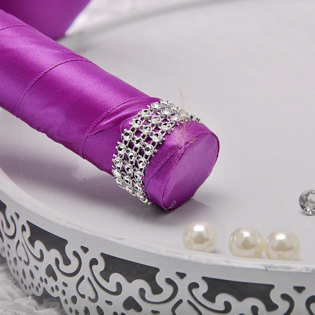 Свадебный букет из искусственных шелковых цветов хрустальных роз и жемчуга для