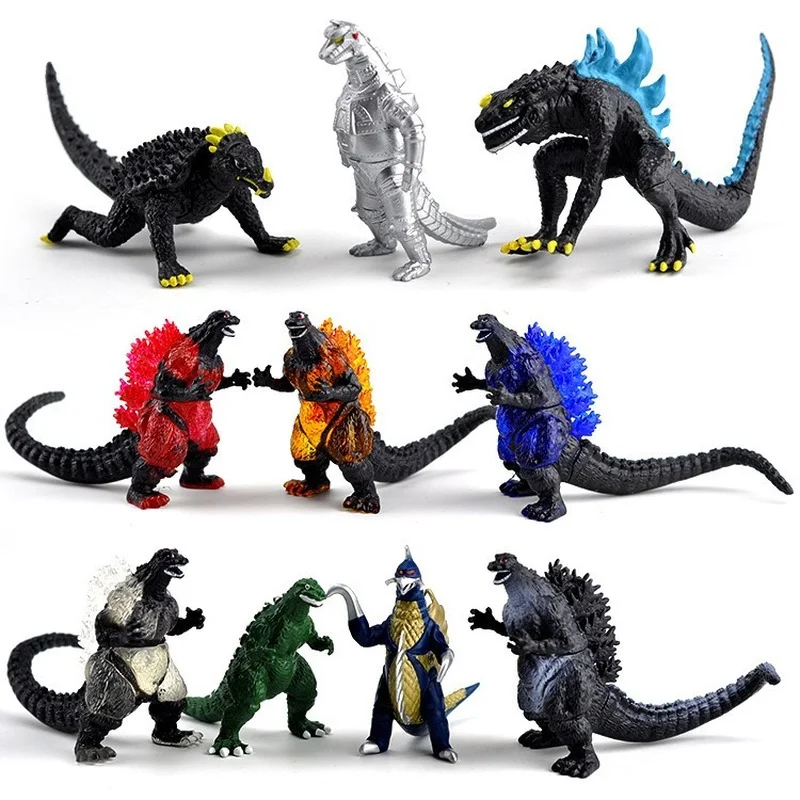 

10 Models Bandai Anime Model 6cm Godzilla Simulation Dinosaur Monster Hand Office Aberdeen Childrens Toy Decoration Anime Figure