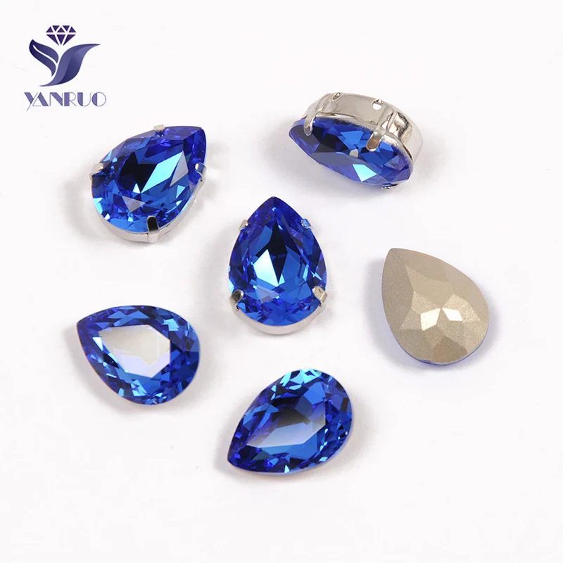 YANRUO 4320 капля сапфир пришитые Камни все для шитья свадебное платье ручная работа