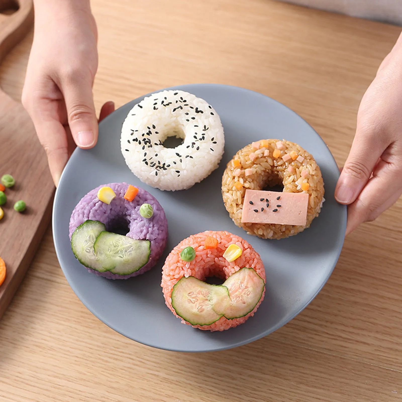 

6Pcs Sushi Maker Set Rice Ball Donut Shape Plastic DIY Simple Rice Ball Kitchen Tools Maker Accessories Making Sushi Tools