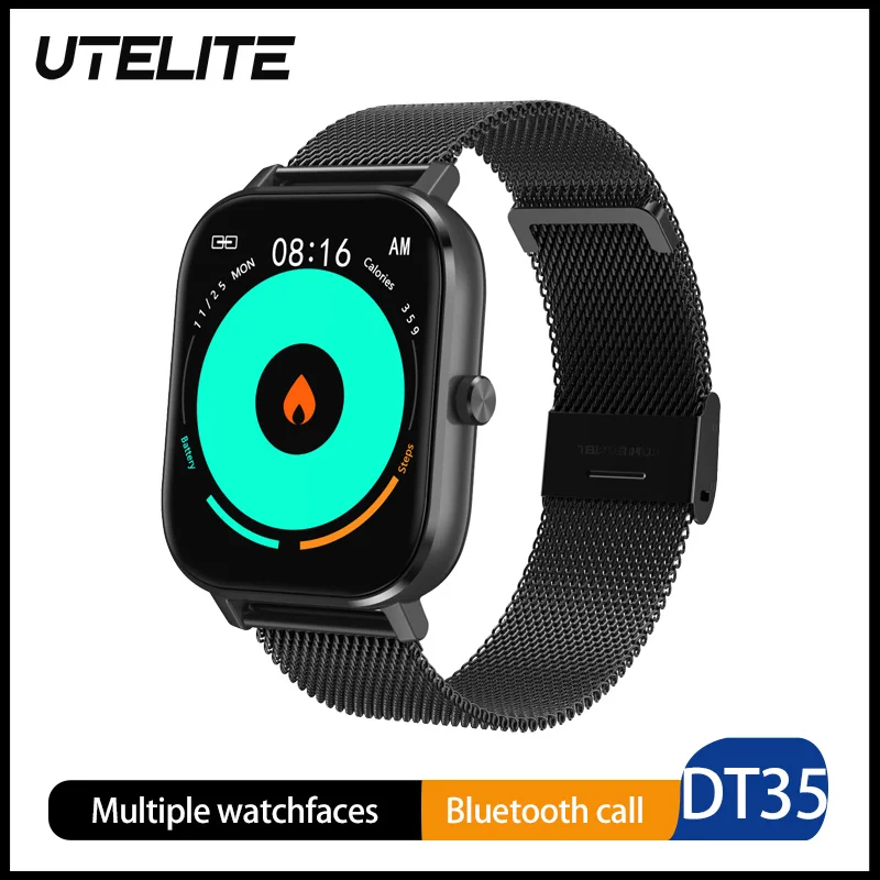 Смарт часы UTELITE DT35 PK P8 с двумя чипами Bluetooth IP67 водонепроницаемые фитнес