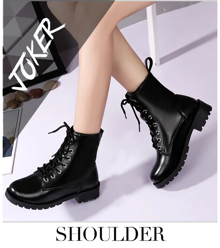 SWONCO/Повседневная обувь Женские Ботинки Martin черного цвета Сезон осень Новинка 2019