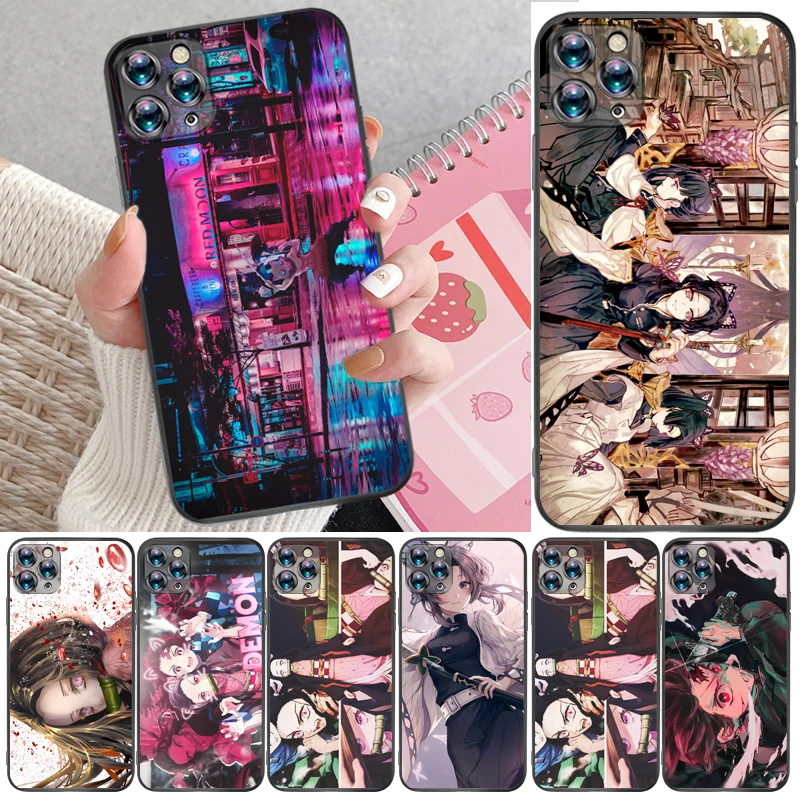 

Demon Slayer Kimetsu No Yaiba Kamado Tanjirou Agatsuma Zenitsu Kamado Nezuko Phone Case For iPhone XR XS Max Back Cover Carcasa