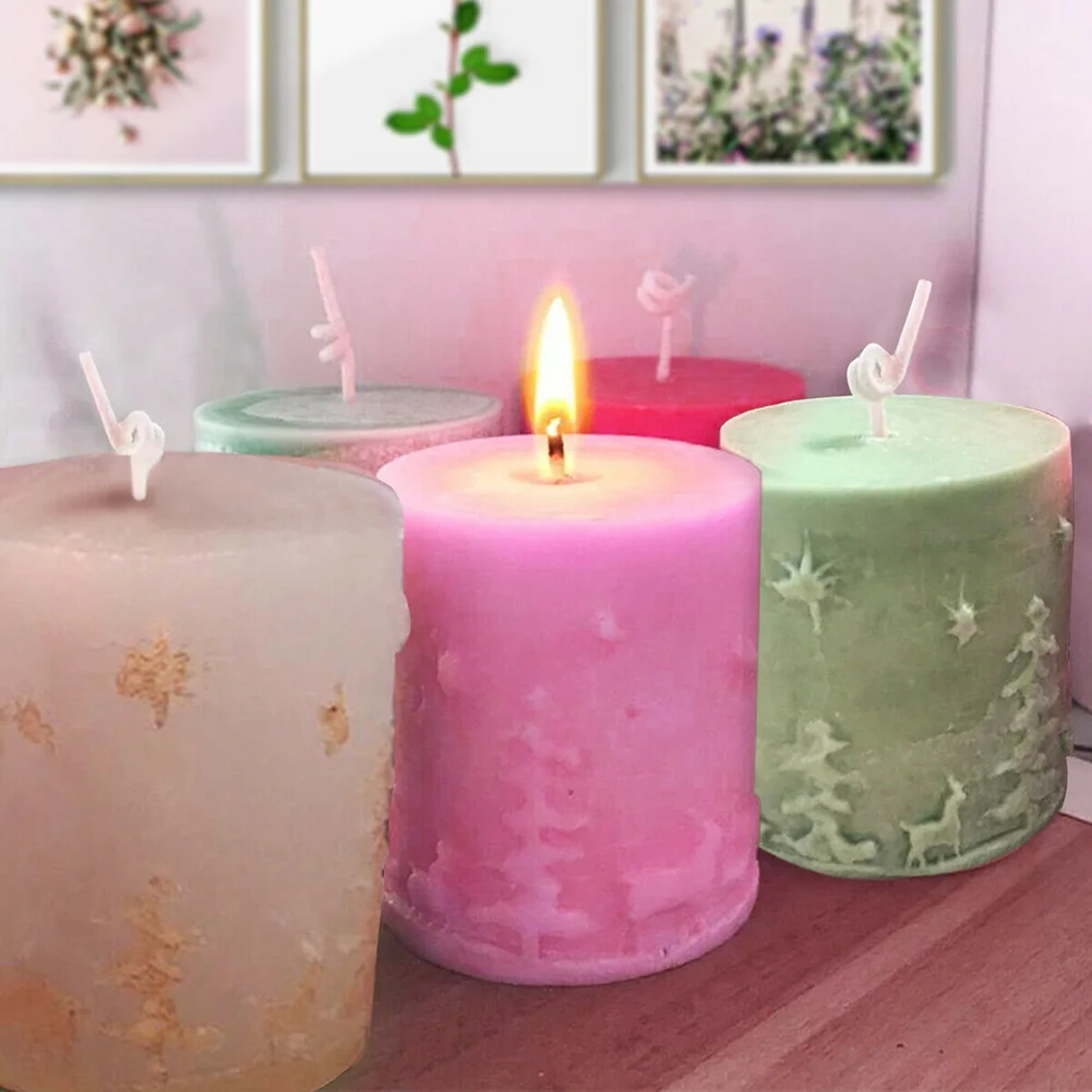 

3D Christmas Tree Deer Candle Molds Silicone Fondant Icing Soap Mould Non-stick and Durable
