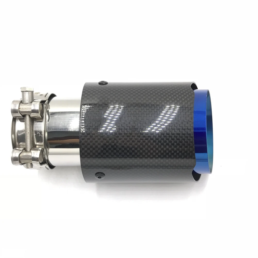 Цельный одиночный глянцевый задний глушитель из углеродного волокна труба с
