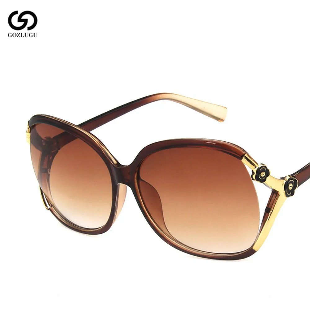 Oversized sunglasses retro big ladies round black GOZLUGU | Аксессуары для одежды