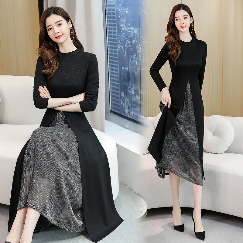 Женское платье с длинным рукавом Элегантное Длинное праздвечерние чное в стиле